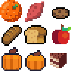 Food sprite examples.